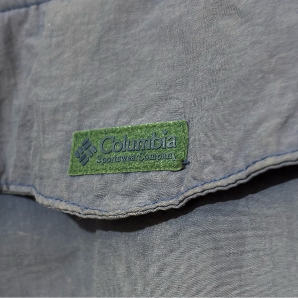 Columbia Vintage 90s Colorblock Anorak Jacket Blue Faded Hooded Size Large - Picture 10 of 13